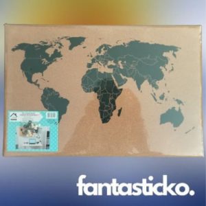 Prikbord met wereldkaart