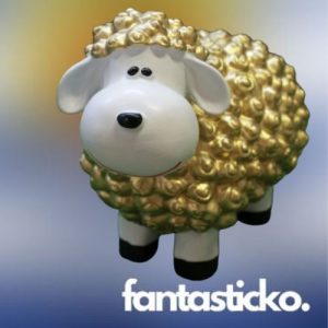 Vrolijk Gouden Schaap Tuinbeeld - Charmant en Onderhoudsvrij